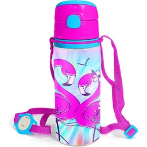 Coral High Kids Mavi Flamingo Desenli Pipetli Alüminyum Matara 600 ml 11947