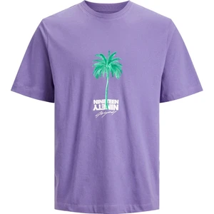 Jack & Jones Jorwavepop Tee Ss Crew Neck Erkek Mor T-shirt 12235257-Twili