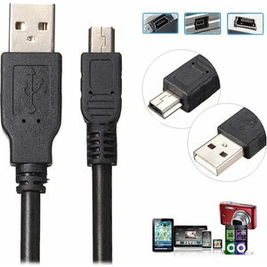 Mini USB 5 Pin Kablo - Mp3 Kamera Harici Harddisk Navigasyon Ps3 Kol Şarj Kablosu - 1 Metre