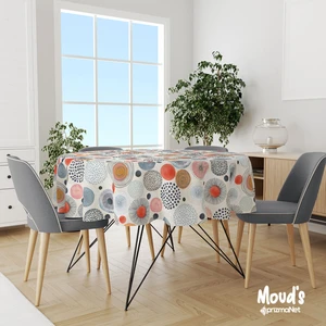 Japanese Round Desenli Yuvarlak Süet Dertsiz Masa Örtüsü