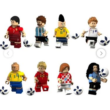 8 Parça Futbol Yıldızı Figürleri Messi Beckham Ronaldo Yapı Taşı Minifigure Oyuncaklar (Yurt