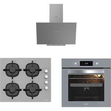 Silverline Gri Cam Ankastre Set 3481 - CS5343S01 -