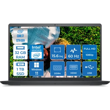 Dell Inspiron 3520 Intel Core i7 1255U 32GB 1TB SSD Windows Fiyatı