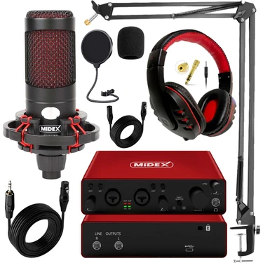 Midex Superior Pack-2 Stüdyo Kayıt Ekipmanları GLX-800 Ses Fiyatı