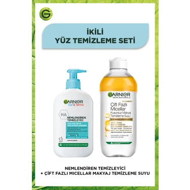 Garnier Saf & Temiz Nemlendiren Temizleyici + Çift Fazlı Micellar Kusursuz Makyaj Temizleme Suyu