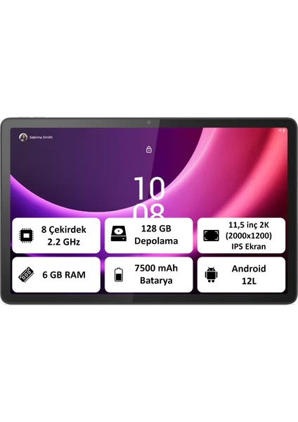 Tab P11 6 GB 128 GB 11.5" 2K Tablet + Klavye + Kalem ZABF0302TR