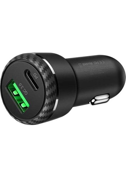 Mcdodo Pd Type-C Quıck Car Charger Dual 38W Siyah