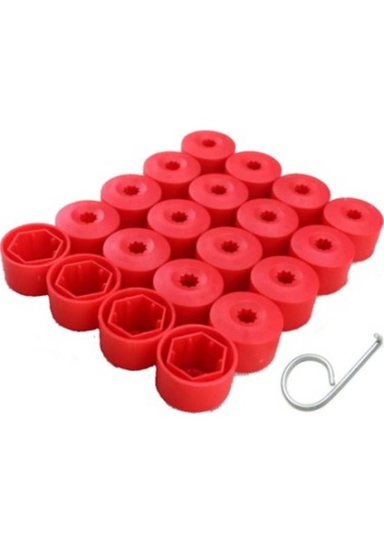 - Vw Polo Bijon Civata Kapağı Kırmızı Renk 20 Adetli Set 17MM 1K06011739B9