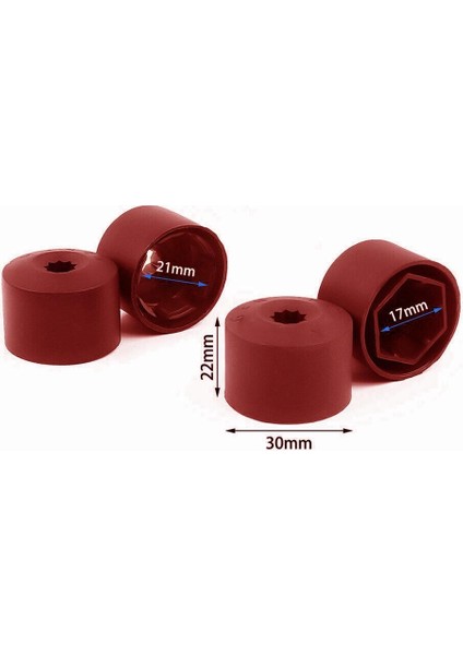 - Vw Polo Bijon Civata Kapağı Kırmızı Renk 20 Adetli Set 17MM 1K06011739B9
