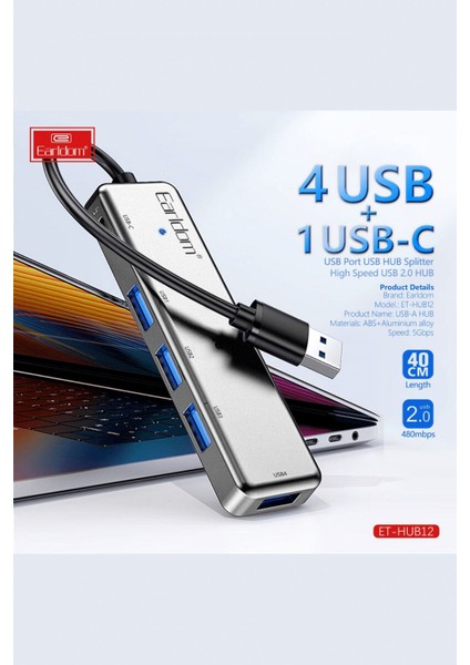 USB Hub 4 In 1 USB Çoğaltıcı Adaptör Çoklu USB Istasyonu Tak ve Çalıştır