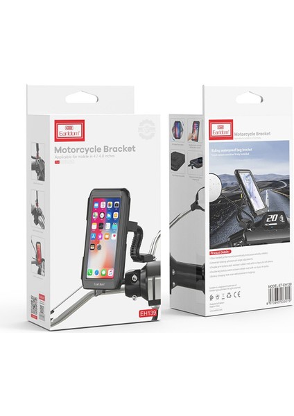 Motosiklet ve Bisiklet Aynasına Takılabilen Su Geçirmez 4,7 ve 6,8 Inç Uyumlu Telefon Tutucusu indirimleri
