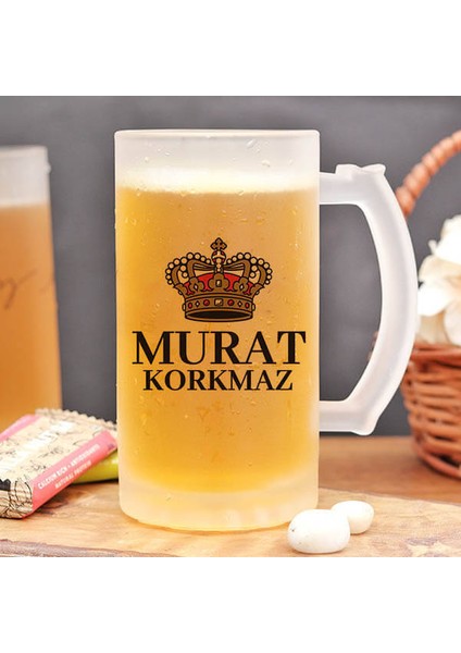 Kral Tacı Isme Özel Bira Bardağı