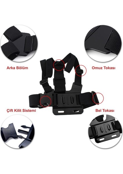 Chest Body Strap GP26 Aksiyon Kamera Göğüs Bağlantı Aparatı