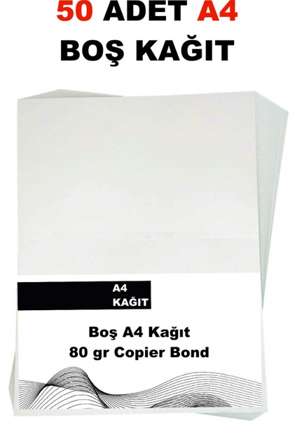 Copier Bond (Ve-Ge) A4 80GR Fotokopi Kağıdı 50 Adet Kağıt (1pk*50 Kağıt)