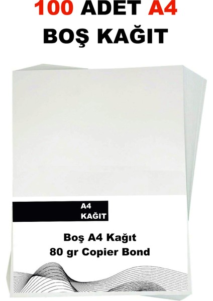 Copier Bond (Ve-Ge) A4 80GR Fotokopi Kağıdı 100 Adet Kağıt (1PK*100 Kağıt)