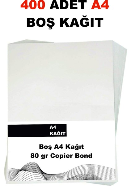 Copier Bond (Ve-Ge) A4 80GR Fotokopi Kağıdı 400 Adet Kağıt (1PK*400 Kağıt)