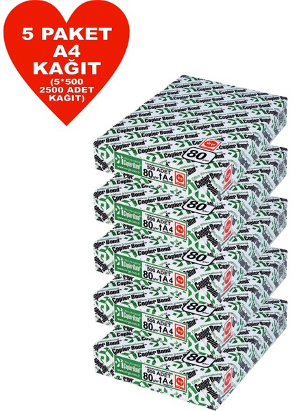 Copier Bond (Ve-Ge) A4 80GR Fotokopi Kağıdı 2500 Adet Kağıt (5PK*500 Kağıt)