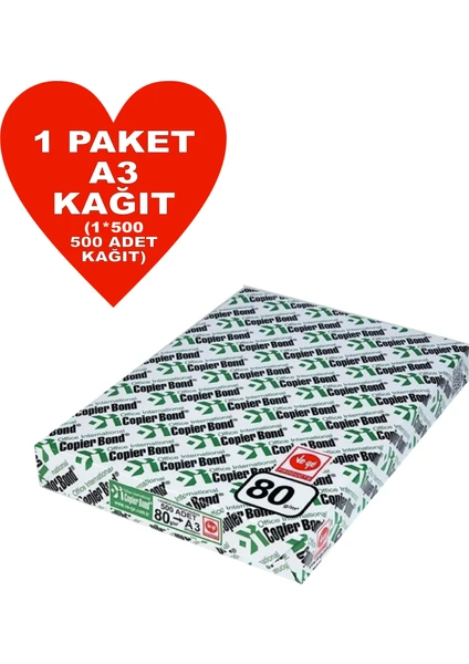 Copier Bond (Ve-Ge) A3 80GR Fotokopi Kağıdı 500 Adet Kağıt (1PK*500 Kağıt)