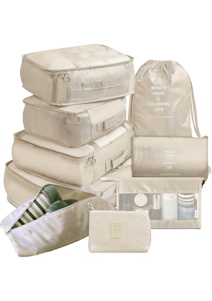 9 Parçalı Seyahat Valizi Giysi Saklama Çantası Seti (Yurt Dışından)