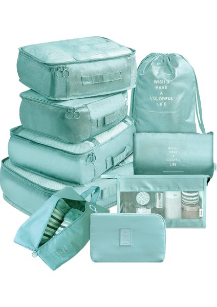 9 Parçalı Seyahat Valizi Giysi Saklama Çantası Seti (Yurt Dışından)
