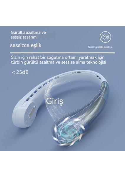 USB Şarj Edilebilir Taşınabilir Açık Spor Asılı Boyun Fanı (Yurt Dışından)