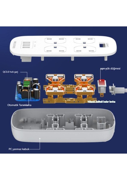 4-Bit Soket Deliği Kablolama Kartı 4usb Cep Telefonu Şarj Arayüzü (Yurt Dışından) indirimleri