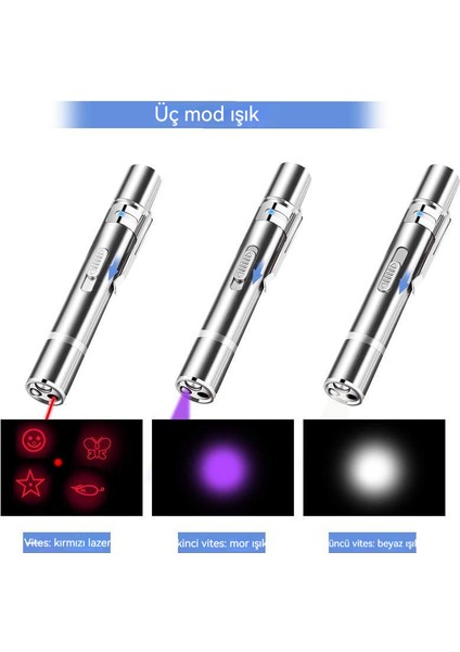 Teaser Kedi Kalem El Feneri Oyuncak Lazer LED Kalem (Yurt Dışından)