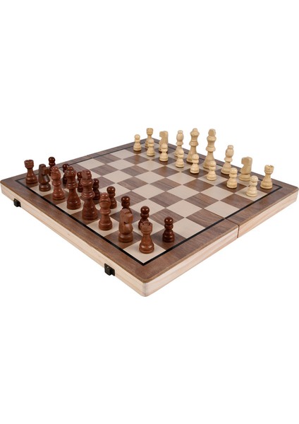 Masif Ahşap 2'si 1 Arada Katlanır Dama Tahtası Dama (Yurt Dışından)