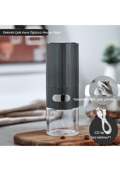 Elektrikli Kahve Çekirdeği Öğütücü USB Şarj Edilebilir (Yurt Dışından)