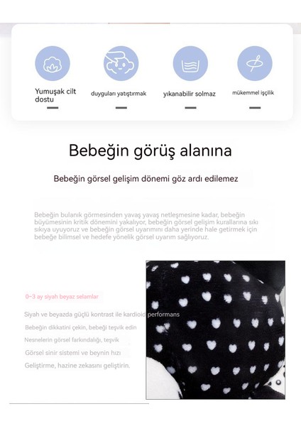 Yenidoğan Siyah Beyaz Yatak Dekorasyonu Peluş Yatıştırıcı Bebek Oyuncakları (Yurt Dışından) fırsatları