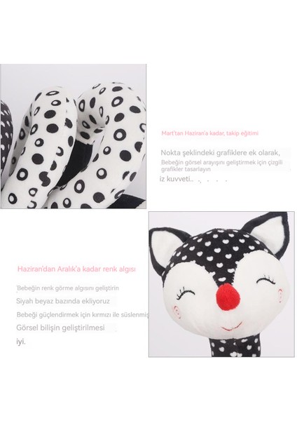 Yenidoğan Siyah Beyaz Yatak Dekorasyonu Peluş Yatıştırıcı Bebek Oyuncakları (Yurt Dışından) indirimleri