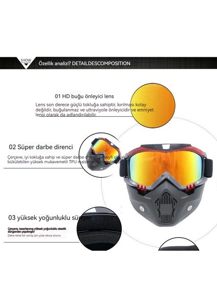 Harley Tam Yüz Darbelere Dayanıklı Taktik Gözlükler (Yurt Dışından) fiyatları