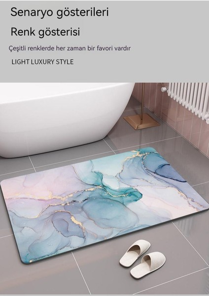 Diatom Çamur Emici Banyo Işığı Lüks Kaymaz Zemin Matı (Yurt Dışından)