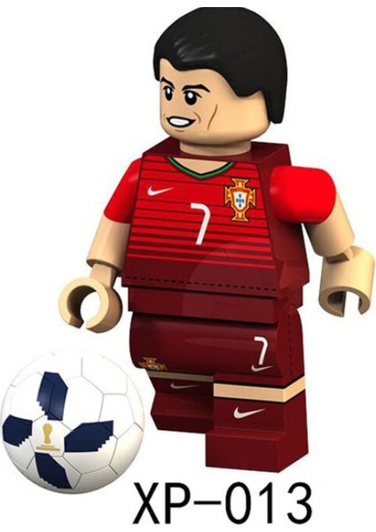 8 Parça Futbol Yıldızı Figürleri Messi Beckham Ronaldo Yapı Taşı Minifigure Oyuncaklar (Yurt Dışından)