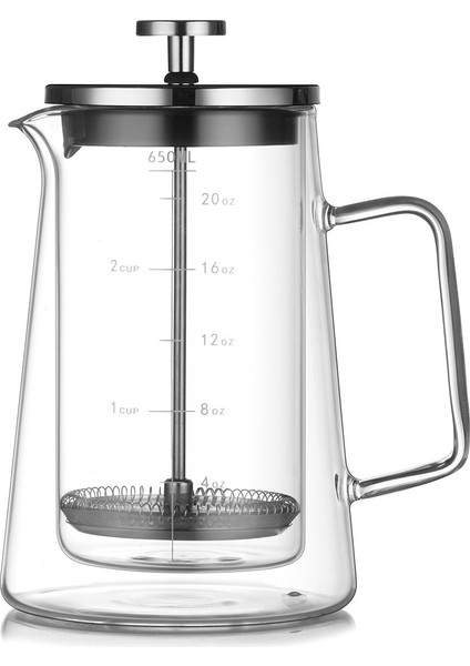 650ML Filtre Pres Kahve Çift Cidarlı Demlik (Yurt Dışından)