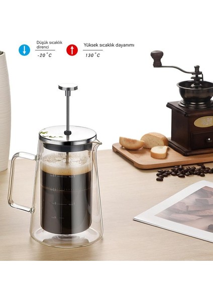 650ML Filtre Pres Kahve Çift Cidarlı Demlik (Yurt Dışından) indirimleri