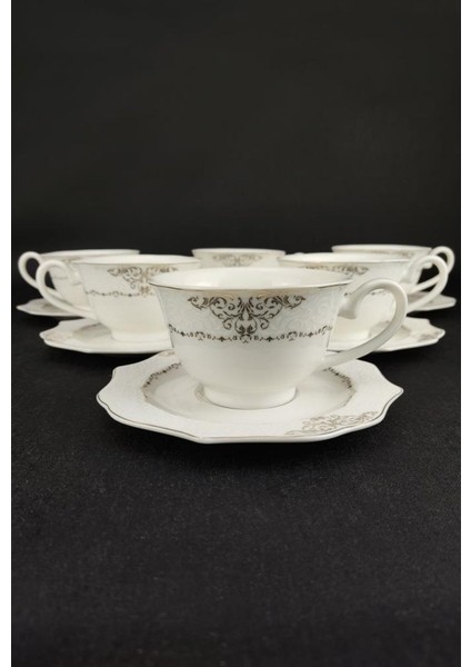 Porselen 6 Kişilik Çay Nescafe Fincan Takımı Yaldızlı modelleri