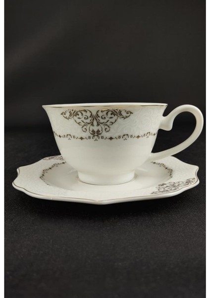 Porselen 6 Kişilik Çay Nescafe Fincan Takımı Yaldızlı fırsatları