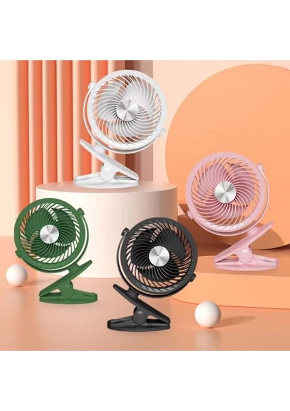 Coverzone USB Kablolu Mini Fan Standlı Koca Kafa Dizayn Mandallı Kıskaçlı Model Tatilde Kampda Evde İş Yerinde Çantada Taşınabilir 20cm Yüksekliği Oynar Başlık 2 Kademeli Üfleme YS-2260