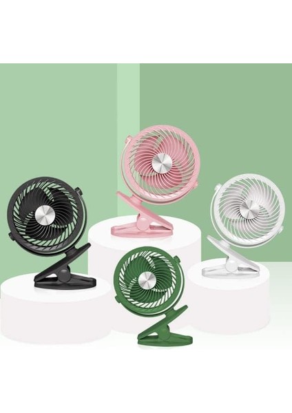 Coverzone USB Kablolu Mini Fan Standlı Koca Kafa Dizayn Mandallı Kıskaçlı Model Tatilde Kampda Evde İş Yerinde Çantada Taşınabilir 20cm Yüksekliği Oynar Başlık 2 Kademeli Üfleme YS-2260