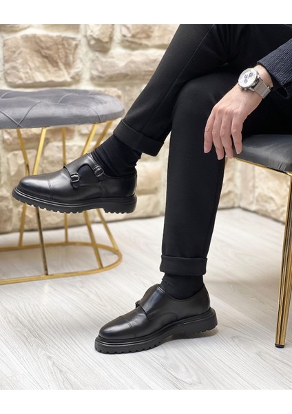 BLACK TAKON 3014 HAKİKİ DERİ ERKEK CASUAL SİYAH