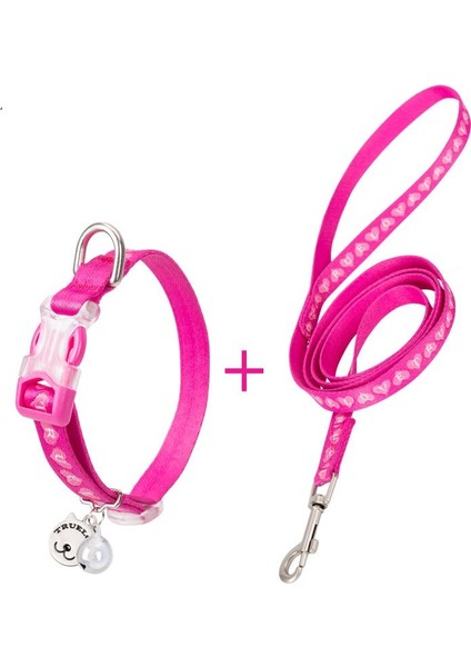 Zilli, Dayanıklı Pembe Kedi Boyun Tasması ve Kayışı