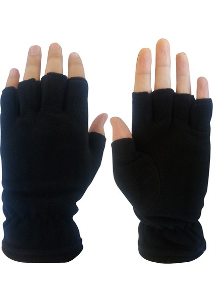 SAVEX.006 Polar Yarım Parmak Eldiven Siyah