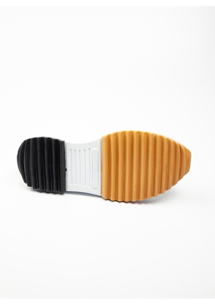231904 Bej Kalın Taban Keten Kadın Sneaker