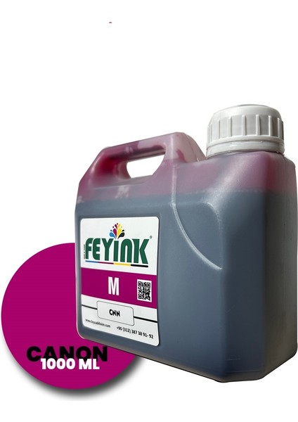 Feyink® Canon Pro Serisi Plotter Dye Kartuş Dolum Mürekkebi PFI-1300 PFI-1700 M (Magenta) -1000ML-