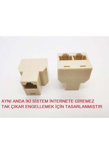 Internet Çoğaltıcı 1 Giriş 2 Çıkış RJ45 Jack RJ45 Çoğaltıcı Jack Aynı Anda 2 Port Çalışmaz