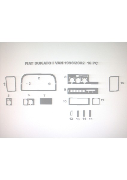 Fıat Ducato 1998-2002 16 Parça Torpido Kaplama modelleri
