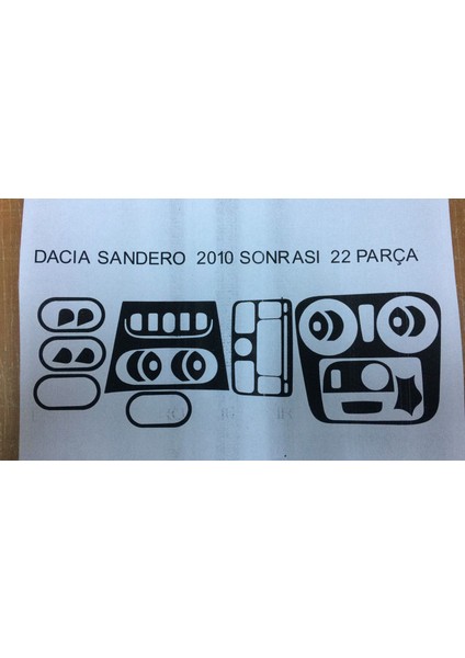 Dacıa Sandero 2010> 22 Parça Torpido Kaplama