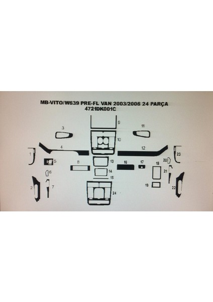 Mercedes Vıto 111-115-122 2003-2006 22 Parça Torpido Kaplama modelleri
