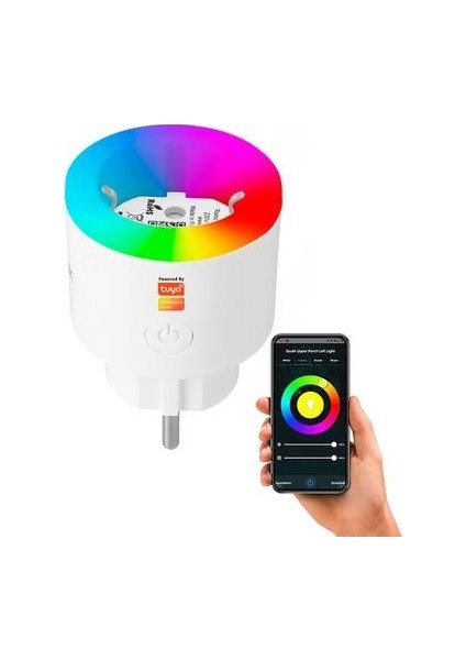 Swapp Sl-03 16A Akım Korumalı Akıllı Priz Rgb Işıklı 2.4 G Wifi Tuya Destekli